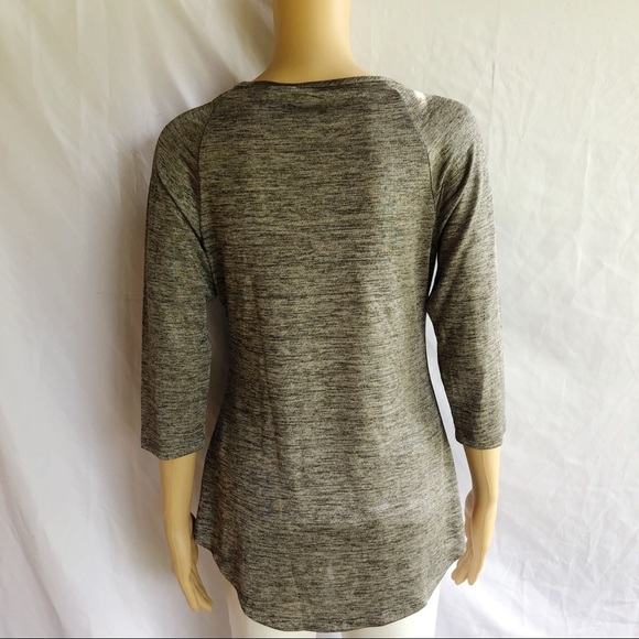 Women’s Gray Pullover Top with Metal Stud Trim, Size Medium - Picture 7 of 8